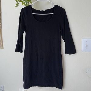 charlotte russe black long sleeve bodycon dress l